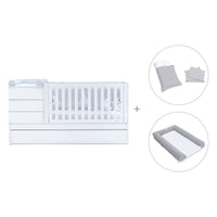 White convertible crib 70x140cm with drawers or trundle bed · Sero Kubo K551