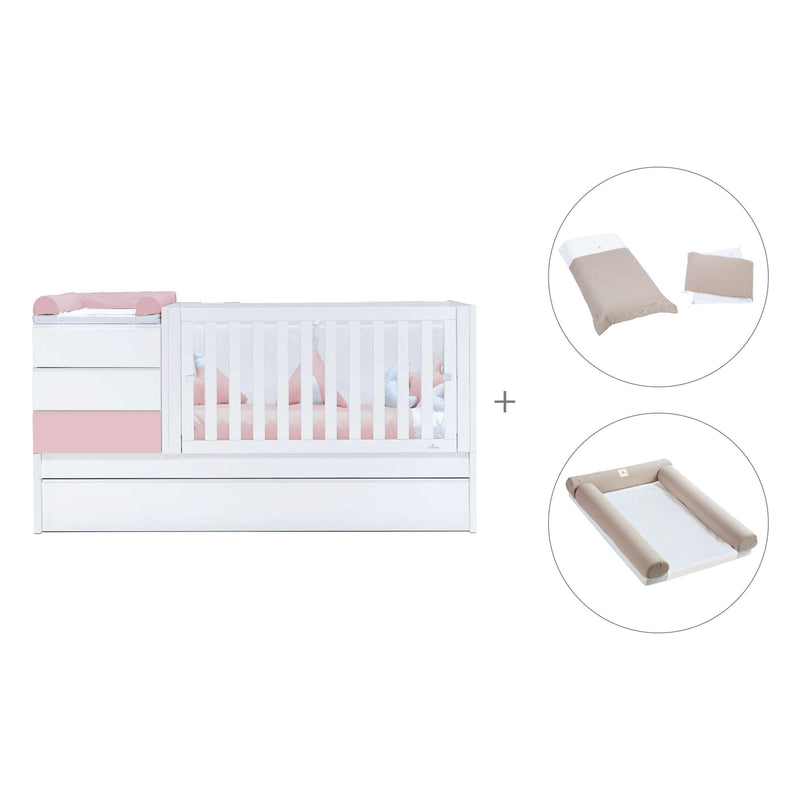 Convertível 70x140 cm branco/rosa claro · Sero Kubo Flamingo K551-M7742