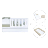 Convertible crib with trundle bed/drawers (70x140 cm) green-olive · Sero Kubo K551N-M7756