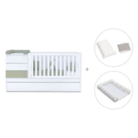 Convertible crib with trundle bed/drawers (70x140 cm) green-olive · Sero Kubo K551N-M7756