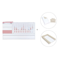 Verwandelbares Babybett 70x140 cm weiss/rosa · Sero Kubo Quarzo K551-M7759