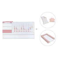 Verwandelbares Babybett 70x140 cm weiss/rosa · Sero Kubo Quarzo K551-M7759