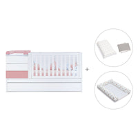 Verwandelbares Babybett 70x140 cm weiss/rosa · Sero Kubo Quarzo K551-M7759