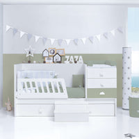 Convertible crib 70x140 cm white/green-olive · Sero Bubble Erba K554-M7756