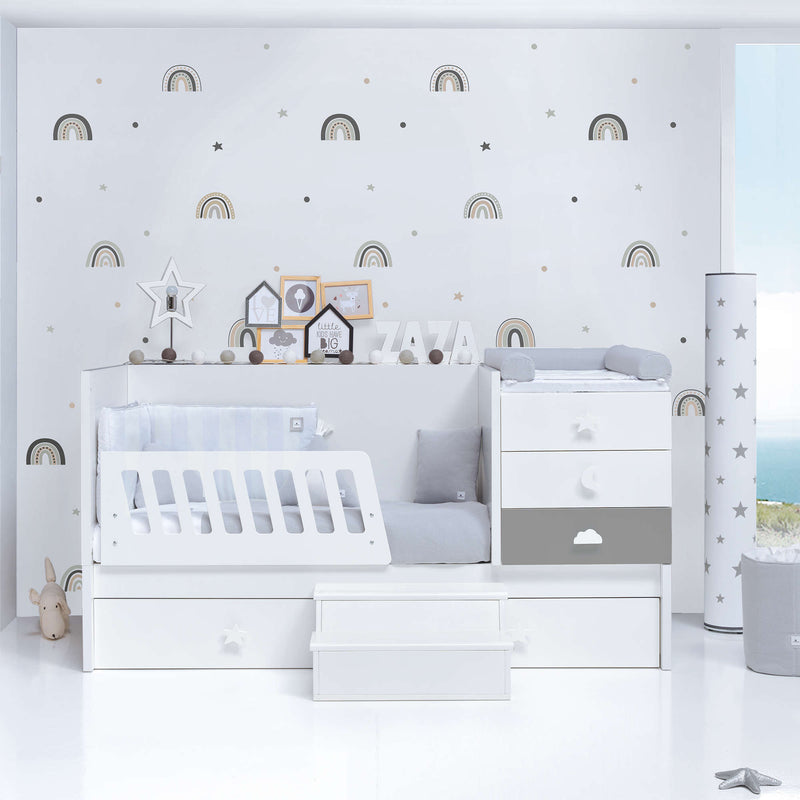 Convertible crib 70x140 cm white/anthracite · Sero Bubble Antracita K554-M7758