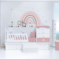 Convertible crib 70x140 cm white/pink · Sero Bubble Quarzo K554-M7759