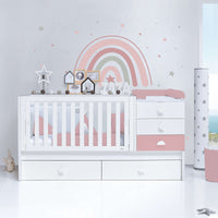 Convertible crib 70x140 cm white/pink · Sero Bubble Quarzo K554-M7759
