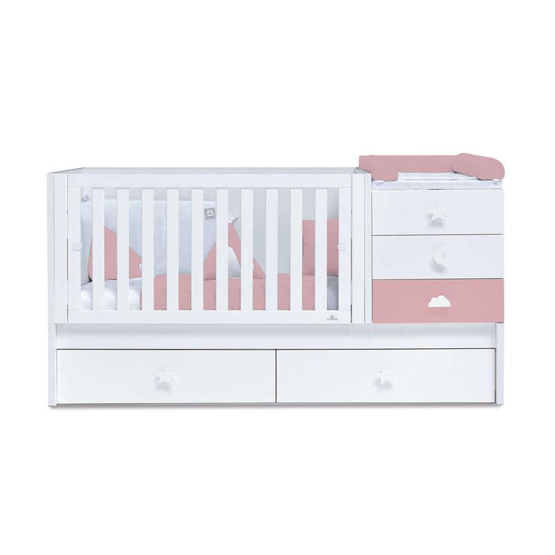 Convertible crib 70x140 cm white/pink · Sero Bubble Quarzo K554-M7759