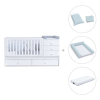 White convertible crib with drawers/trundle bed · Sero Bubble K554