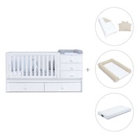 Convertível 70x140 cm com cama extra/gavetas em branco · Sero Bubble K554