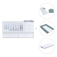 Convertível 70x140 cm com cama extra/gavetas em branco · Sero Bubble K554