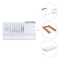 White convertible crib with drawers/trundle bed · Sero Bubble K554