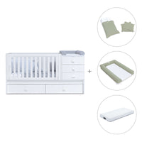 Convertível 70x140 cm com cama extra/gavetas em branco · Sero Bubble K554