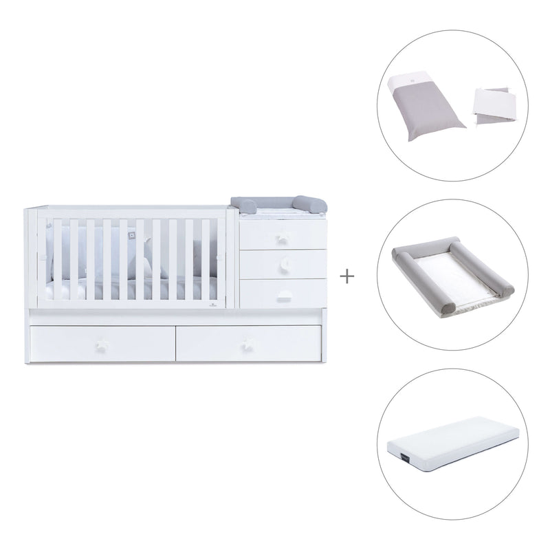 White convertible crib with drawers/trundle bed · Sero Bubble K554