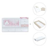 Convertível 70x140 cm com cama extra/gavetas em rosa · Sero Bubble K554-M7742