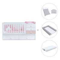 Convertível 70x140 cm com cama extra/gavetas em rosa · Sero Bubble K554-M7742