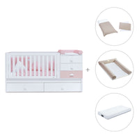Convertível 70x140 cm com cama extra/gavetas em rosa · Sero Bubble K554-M7742