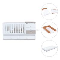 White/beige convertible crib with drawers/trundle bed · Sero Bubble K554-M7753