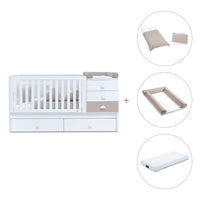 White/beige convertible crib with drawers/trundle bed · Sero Bubble K554-M7753