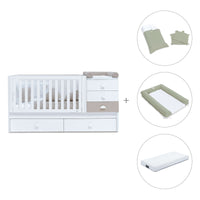 Lit évolutif 70x140 cm avec lit/tiroirs gigogne en blanc/beige · Sero Bubble K554-M7753