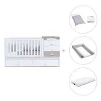 White/beige convertible crib with drawers/trundle bed · Sero Bubble K554-M7753