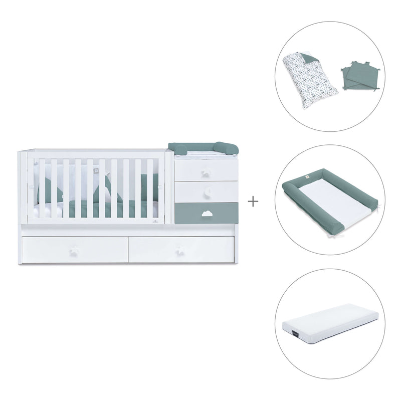 Convertível 70x140 cm branco/eucalipto · Sero Bubble Eucalyptus K554-M7757