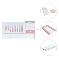Verwandelbares Babybett 70x140 cm weiss/rosa · Sero Bubble Quarzo K554-M7759