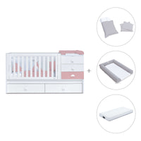 Verwandelbares Babybett 70x140 cm weiss/rosa · Sero Bubble Quarzo K554-M7759