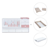 Verwandelbares Babybett 70x140 cm weiss/rosa · Sero Bubble Quarzo K554-M7759