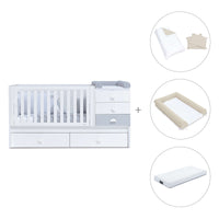 White/greyconvertible crib with drawers/trundle bed · Sero Bubble K554-M7778