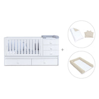Convertível 70x140 cm com cama extra/gavetas em branco · Sero Bubble K554