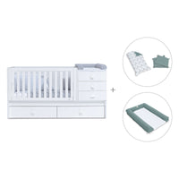 Convertível 70x140 cm com cama extra/gavetas em branco · Sero Bubble K554