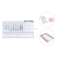 Convertível 70x140 cm com cama extra/gavetas em branco · Sero Bubble K554