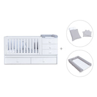 Convertível 70x140 cm com cama extra/gavetas em branco · Sero Bubble K554