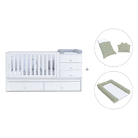 Convertível 70x140 cm com cama extra/gavetas em branco · Sero Bubble K554