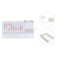 Convertível 70x140 cm com cama extra/gavetas em rosa · Sero Bubble K554-M7742