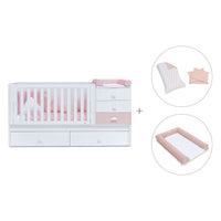 Convertível 70x140 cm com cama extra/gavetas em rosa · Sero Bubble K554-M7742