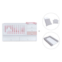 Convertível 70x140 cm com cama extra/gavetas em rosa · Sero Bubble K554-M7742