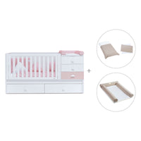 Convertível 70x140 cm com cama extra/gavetas em rosa · Sero Bubble K554-M7742