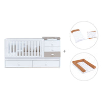 White/beige convertible crib with drawers/trundle bed · Sero Bubble K554-M7753