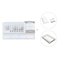 White/beige convertible crib with drawers/trundle bed · Sero Bubble K554-M7753