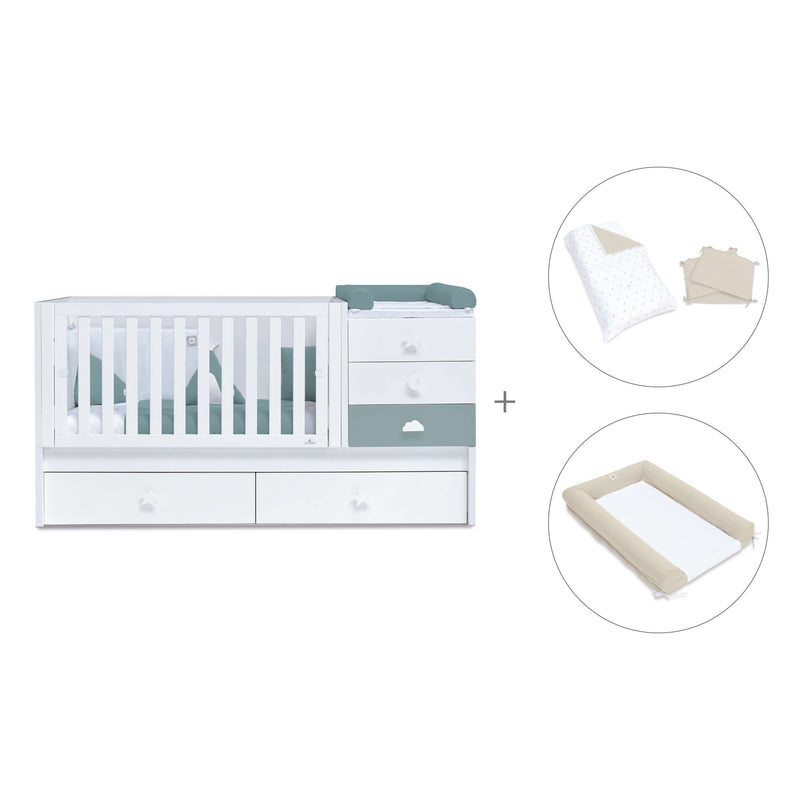 Convertível 70x140 cm branco/eucalipto · Sero Bubble Eucalyptus K554-M7757