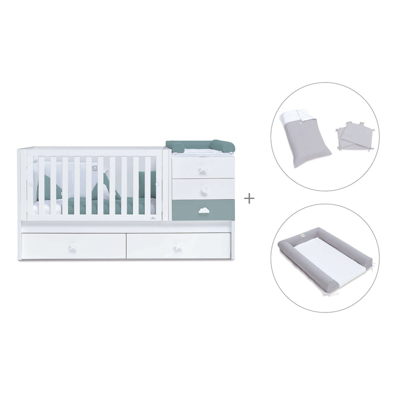 Convertível 70x140 cm branco/eucalipto · Sero Bubble Eucalyptus K554-M7757