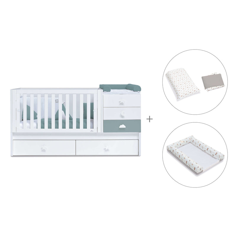 Convertível 70x140 cm branco/eucalipto · Sero Bubble Eucalyptus K554-M7757