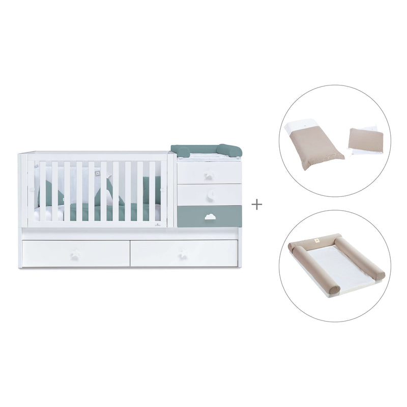 Convertível 70x140 cm branco/eucalipto · Sero Bubble Eucalyptus K554-M7757