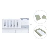 White/greyconvertible crib with drawers/trundle bed · Sero Bubble K554-M7778