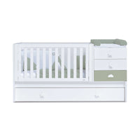 Convertible crib 70x140 cm white/green-olive · Sero Bubble Erba K554-M7756