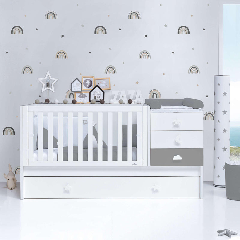 Convertible crib 70x140 cm white/anthracite · Sero Bubble Antracita K554-M7758