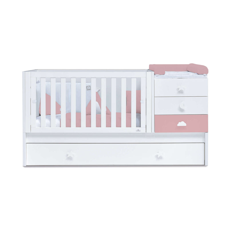 Convertible crib 70x140 cm white/pink · Sero Bubble Quarzo K554-M7759