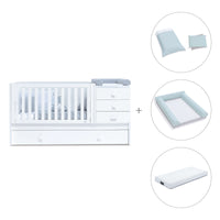 White convertible crib with drawers/trundle bed · Sero Bubble K554